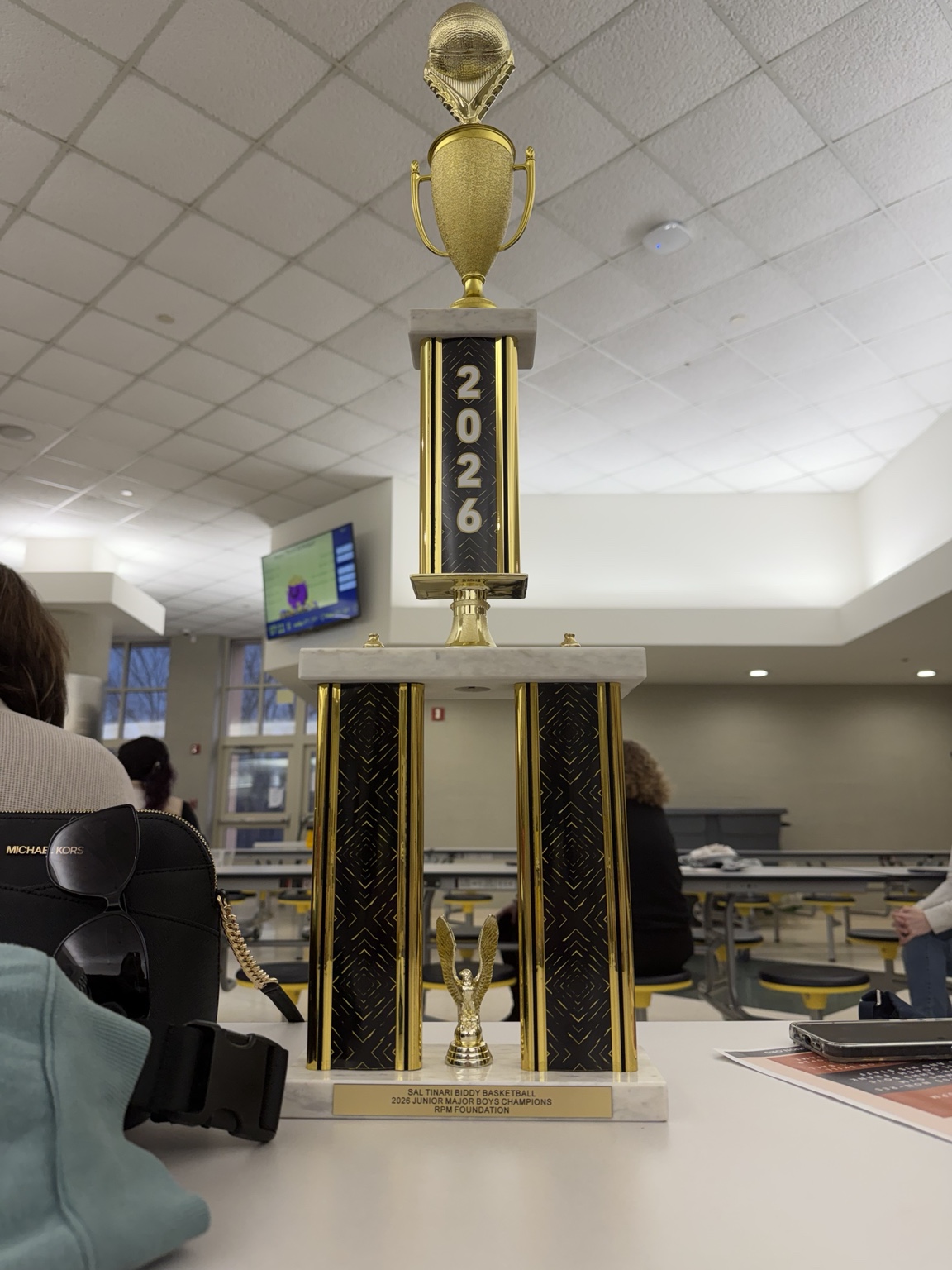 Sal Tinari Biddy Basketball championship trophy